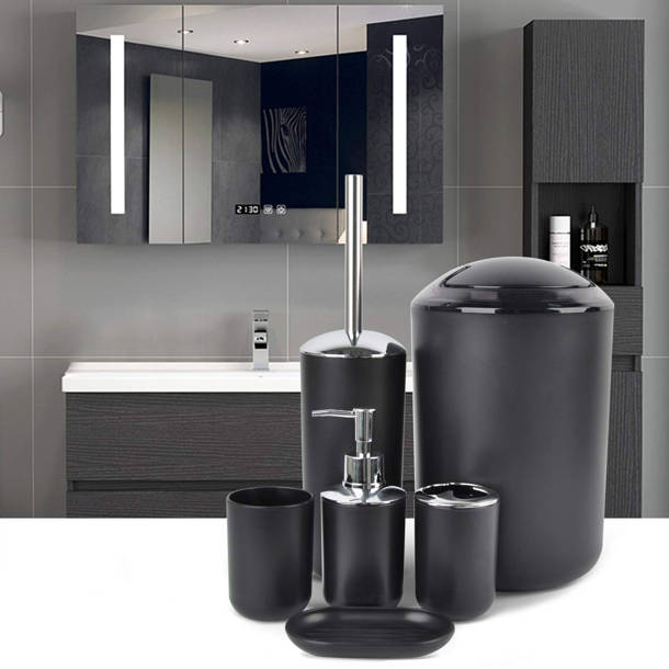 Wrought Studio Endicott Poly Resin 4 Piece Bathroom Accessory Set ...